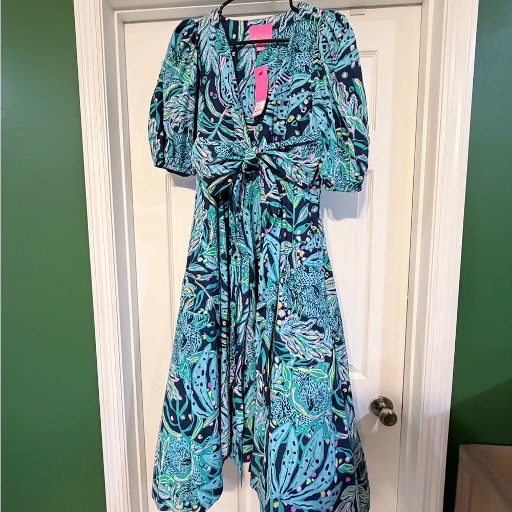 Lilly Pulitzer Vibrant Blue Asymmetrical Dress - Picture 2 of 3